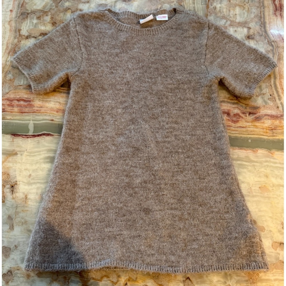 Zara Kids Girls Tight Knit Sweater Dress Heather Brown Short Sleeve Size 5 Years